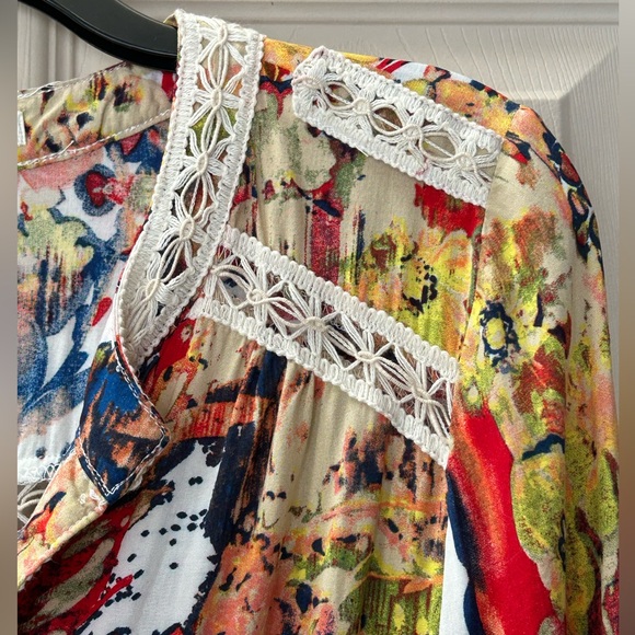 Chelsea & Violet Multi Color Boho Shorts Romper Lace Tassel Detail Size M - Picture 8 of 16